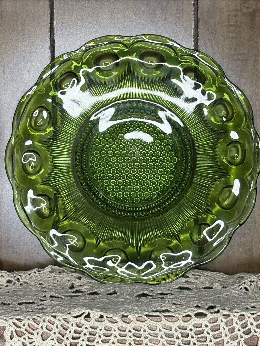 Green Decorative Glass Wall Plate - Home Art